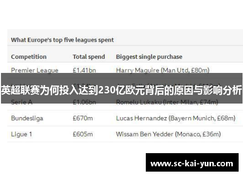 英超联赛为何投入达到230亿欧元背后的原因与影响分析