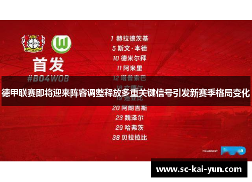德甲联赛即将迎来阵容调整释放多重关键信号引发新赛季格局变化 德甲联赛即将迎来阵容调整释放多重关键信号引发新赛季格局变化